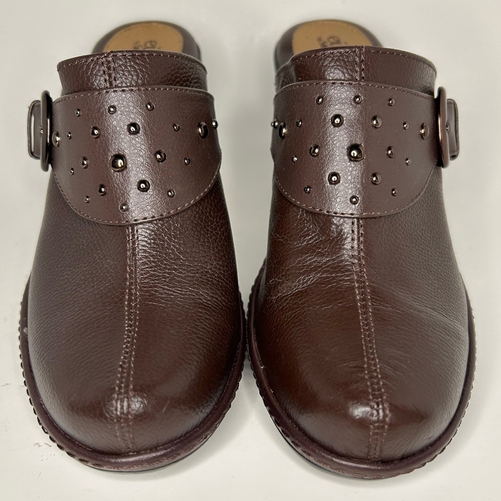 Eurosoft Leather Studded Brown Slip On Clog Size 7.5 - Picture 10 of 10